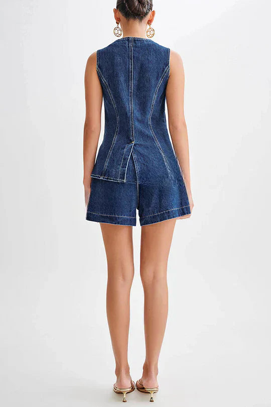Parfait Élégance™ | VEST EN DENIM À BOUTONNAGE