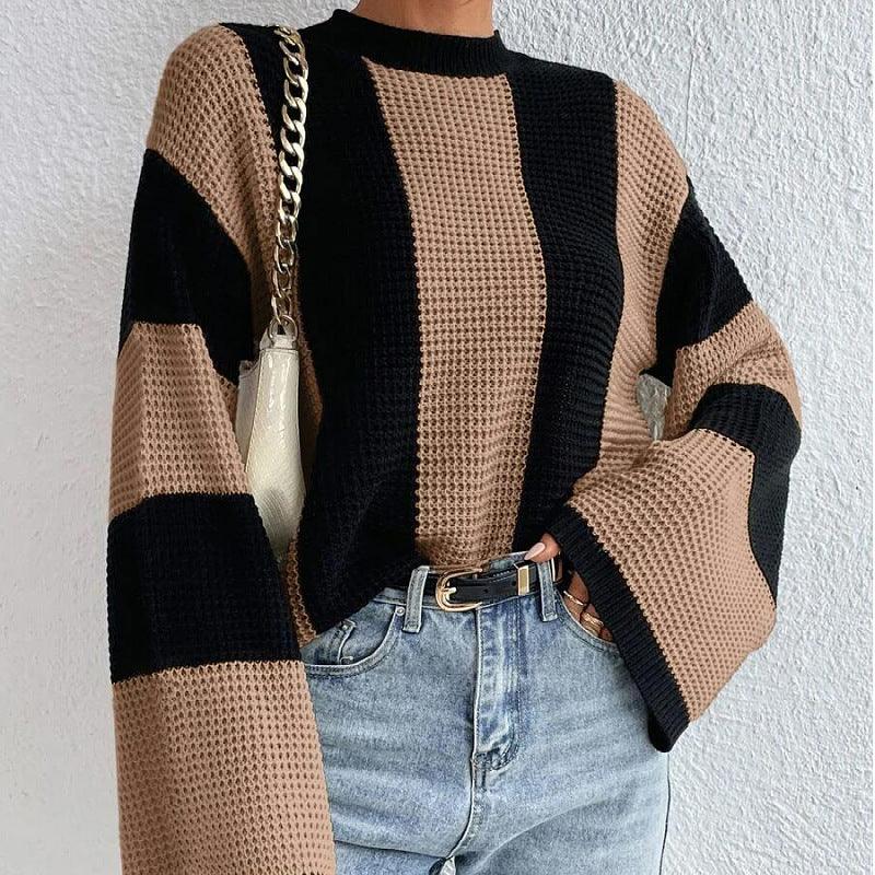 Parfait Élégance™ | PULL TRICOT À RAYURES LARGES