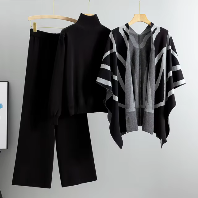Parfait Élégance™ | ENSEMBLE TRICOTÉ TROIS PIÈCES DOUX ET CONFORTABLE
