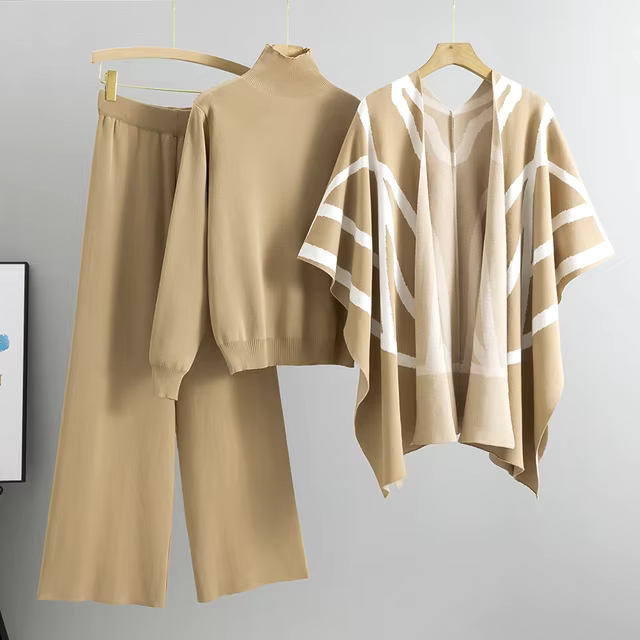Parfait Élégance™ | ENSEMBLE TRICOTÉ TROIS PIÈCES DOUX ET CONFORTABLE