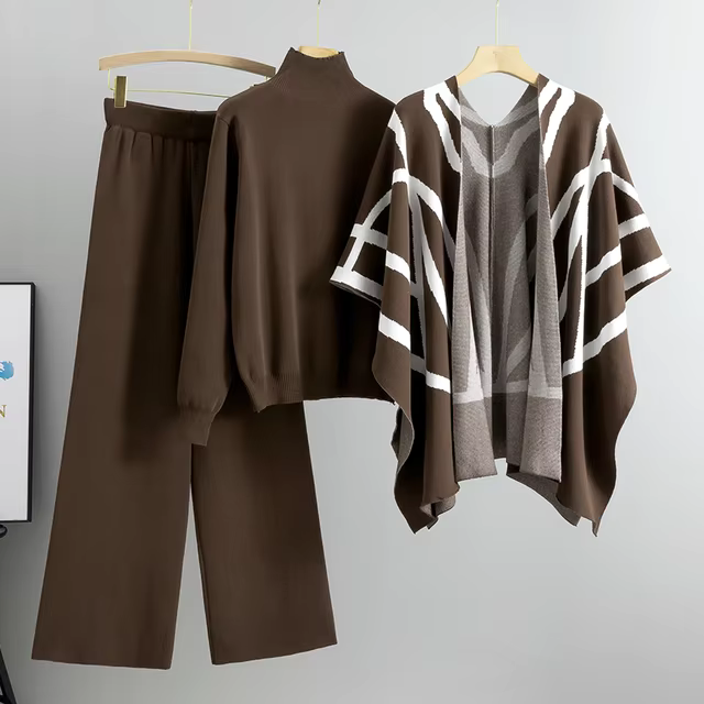 Parfait Élégance™ | ENSEMBLE TRICOTÉ TROIS PIÈCES DOUX ET CONFORTABLE