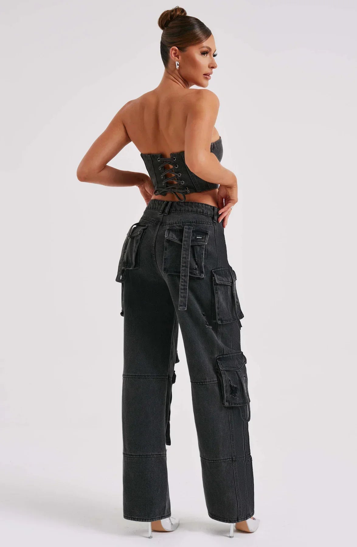 Parfait Élégance™ | ENSEMBLE CORSET EN PANTALON CARGO EN DENIM