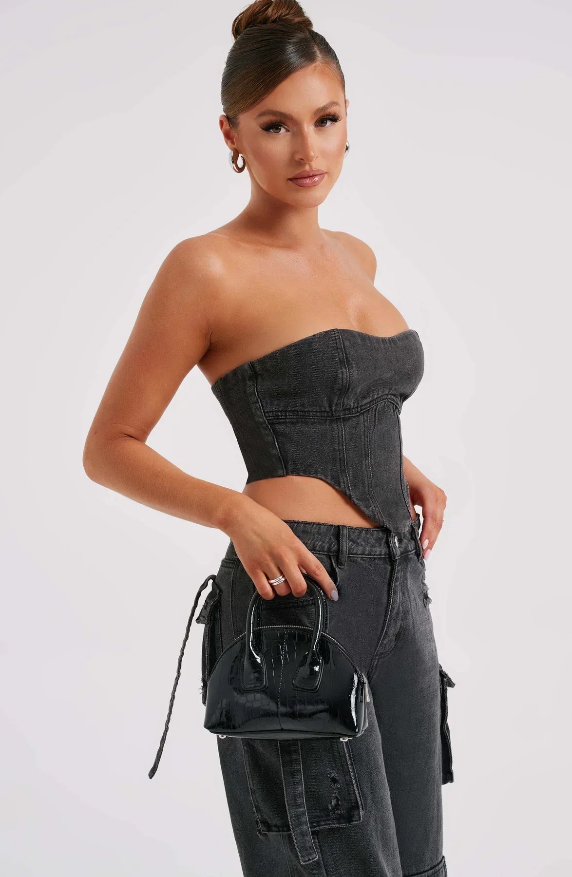 Parfait Élégance™ | ENSEMBLE CORSET EN PANTALON CARGO EN DENIM