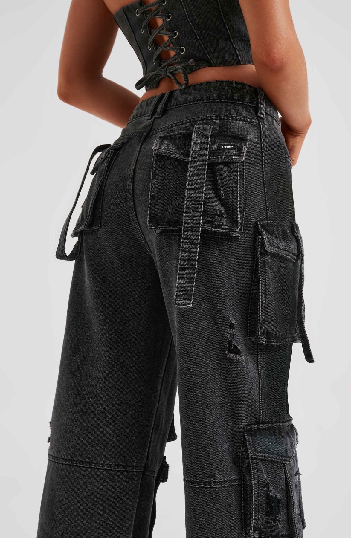 Parfait Élégance™ | ENSEMBLE CORSET EN PANTALON CARGO EN DENIM