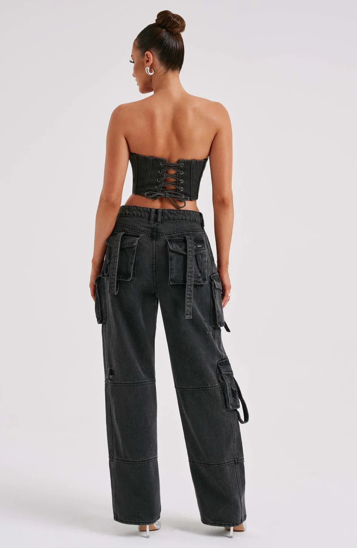Parfait Élégance™ | ENSEMBLE CORSET EN PANTALON CARGO EN DENIM